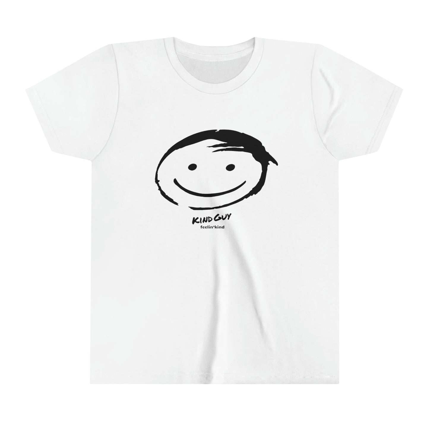 Feelin'Kind Kind Guy design on a white t-shirt