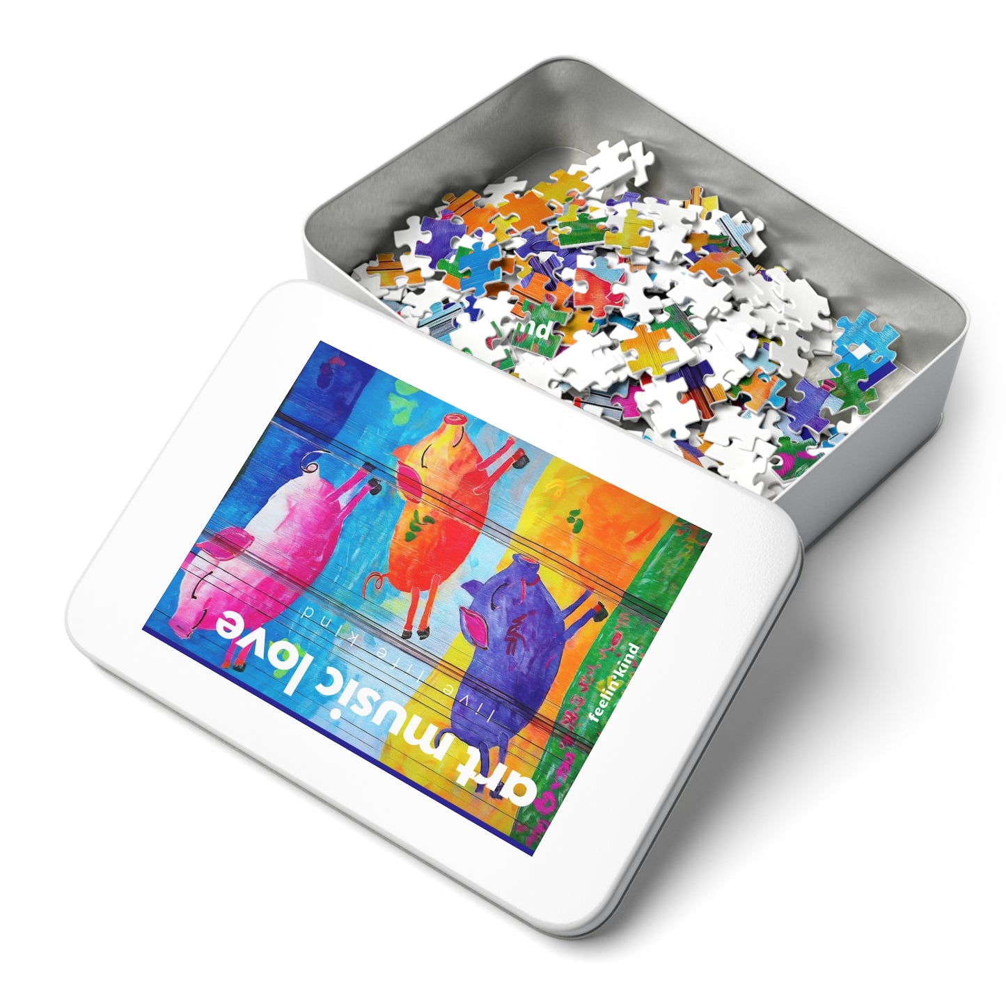 Flying Pigs Jigsaw Puzzle with Tin