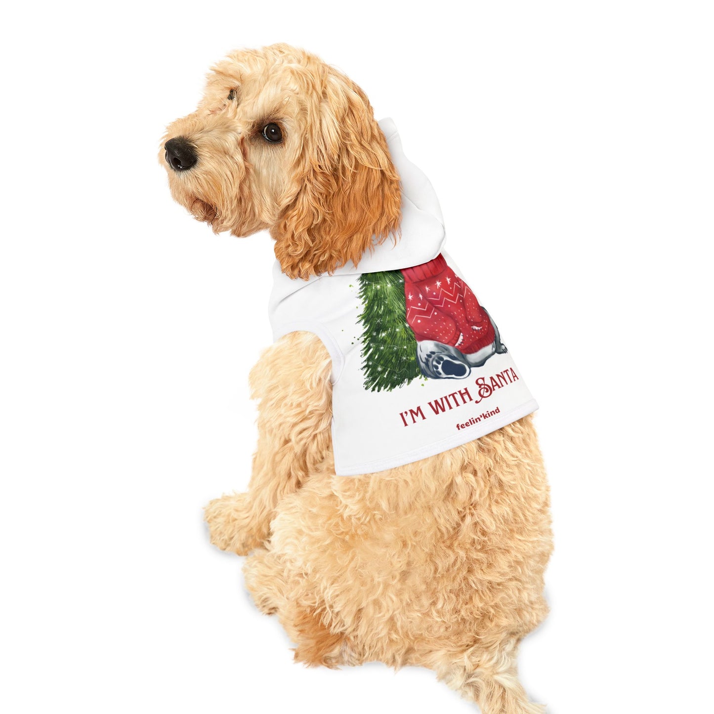 I'm With Santa Christmas Sweater Dog & Cat Hoodie