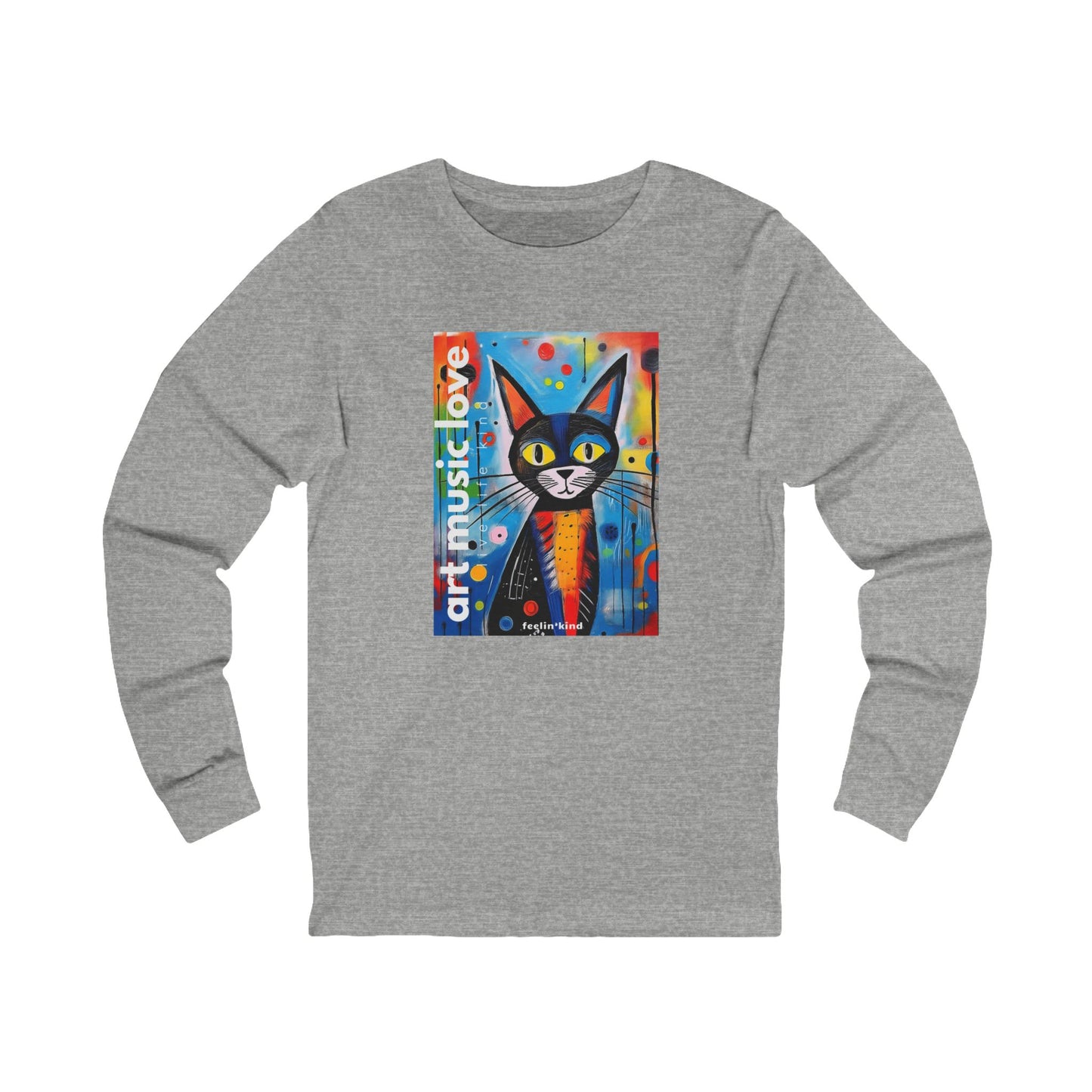 Art Music Love Cat Long Sleeve Tee