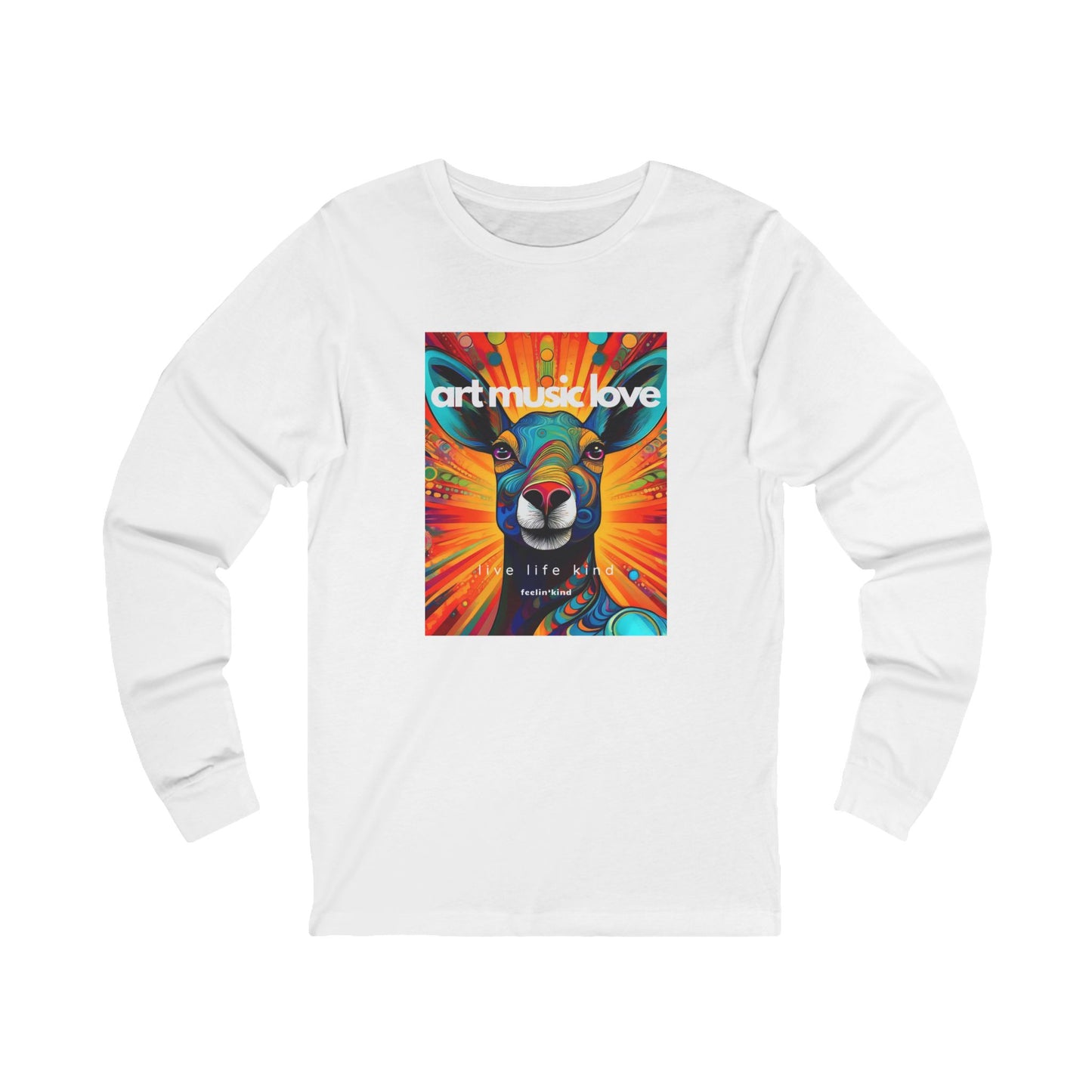 Art Music Love Deer Long Sleeve Tee