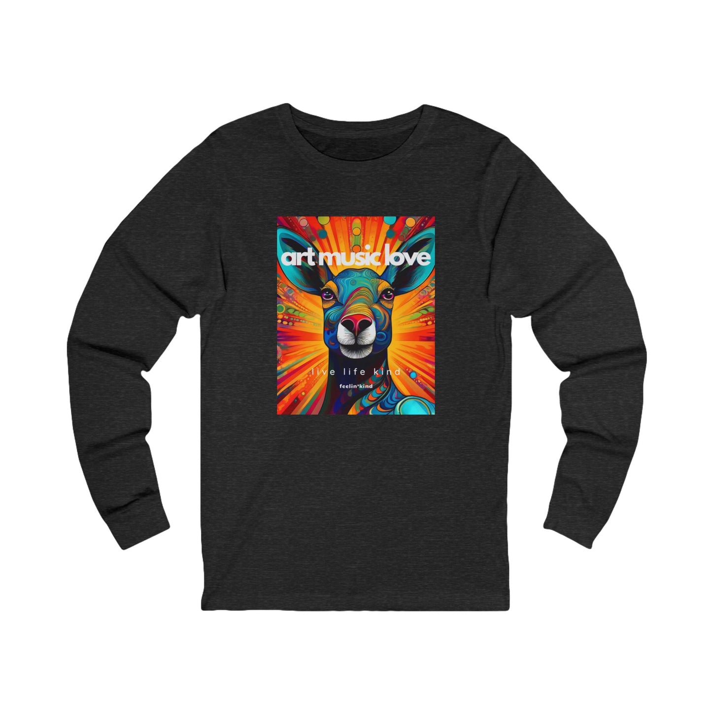 Art Music Love Deer Long Sleeve Tee