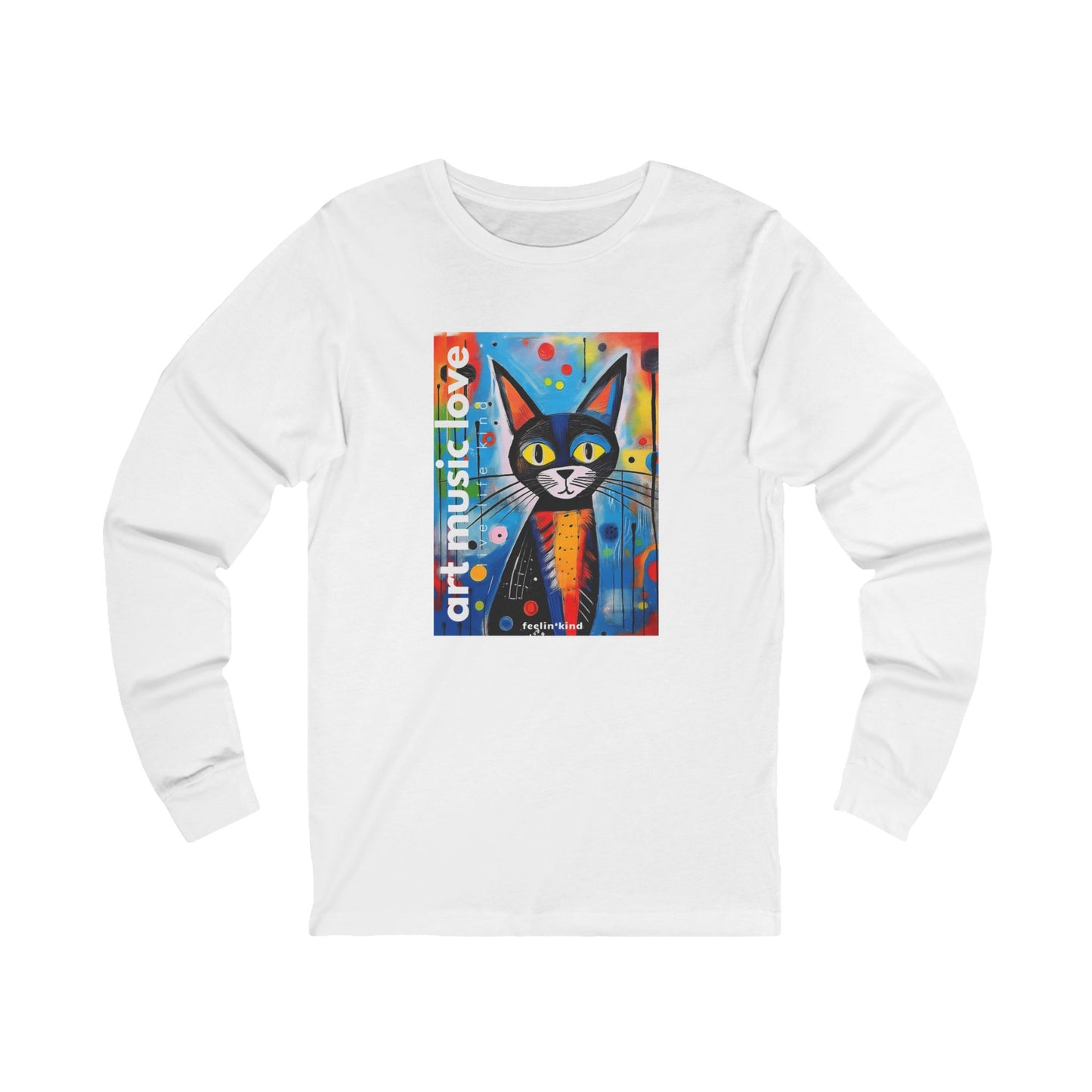 Art Music Love Cat Long Sleeve Tee
