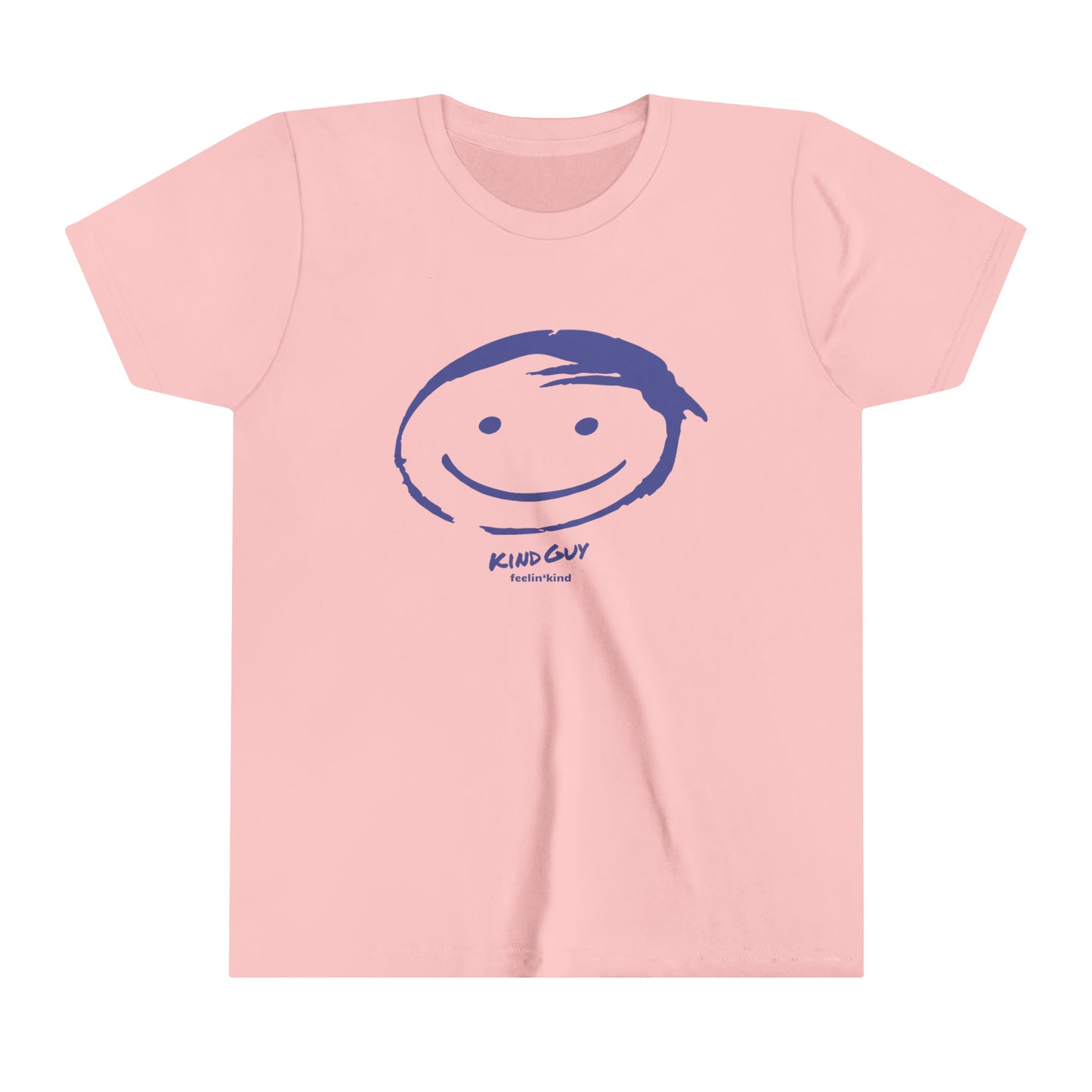 Feelin'Kind Kind Guy design on a pink t-shirt