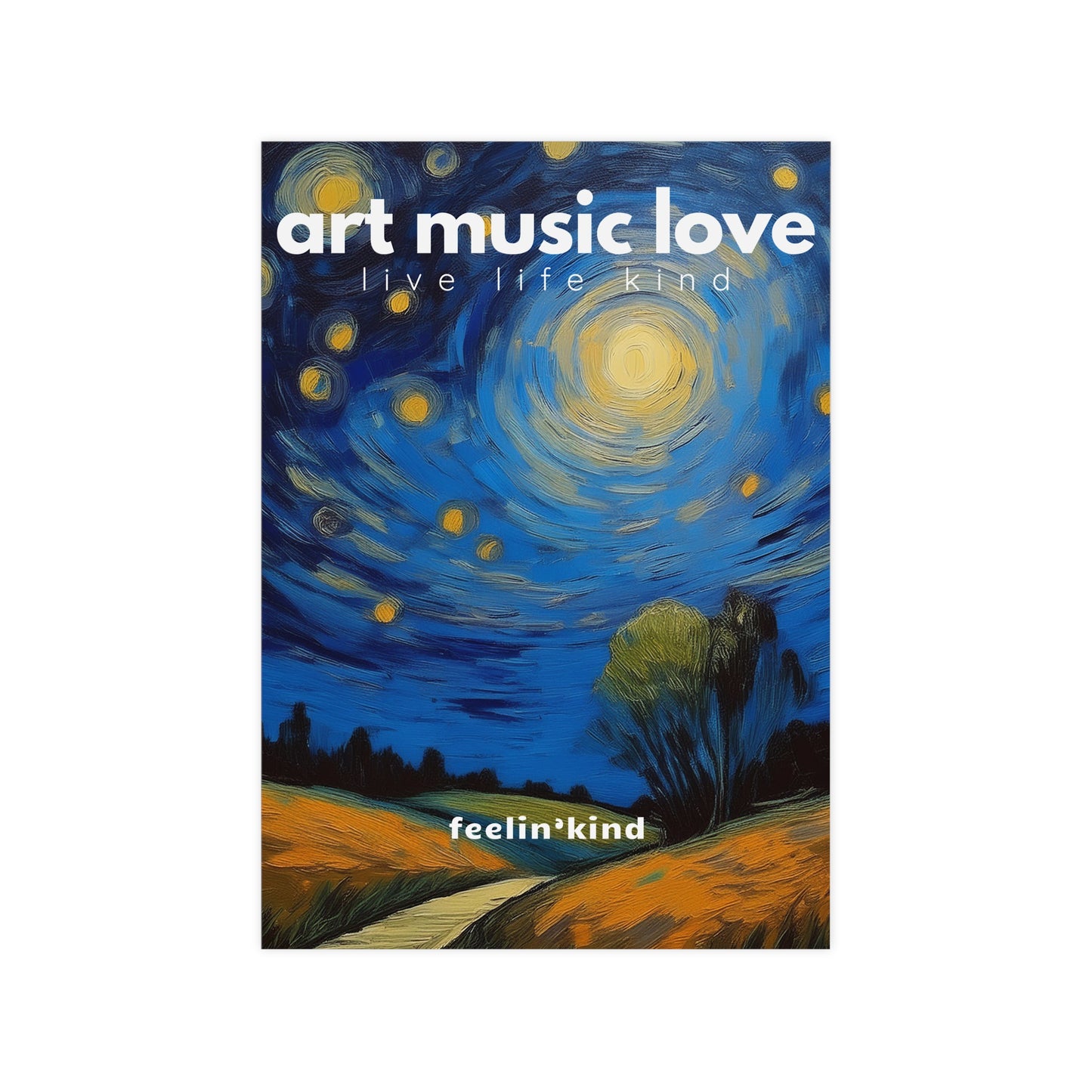 Art Music Love - Starry Night Landscape Poster