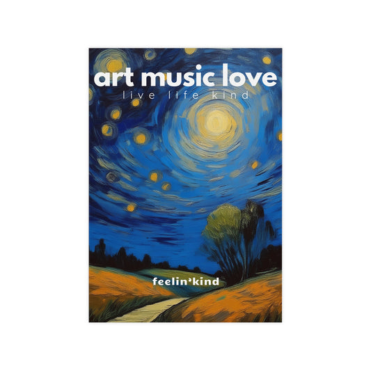 Art Music Love - Starry Night Landscape Poster