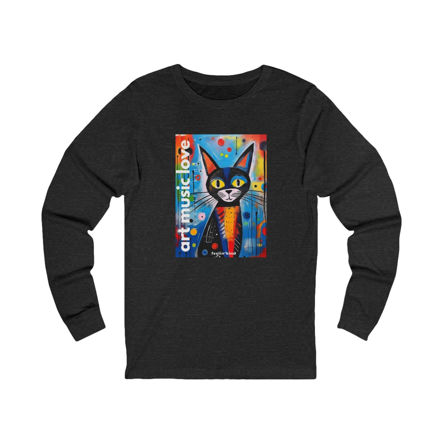 Art Music Love Cat Long Sleeve Tee
