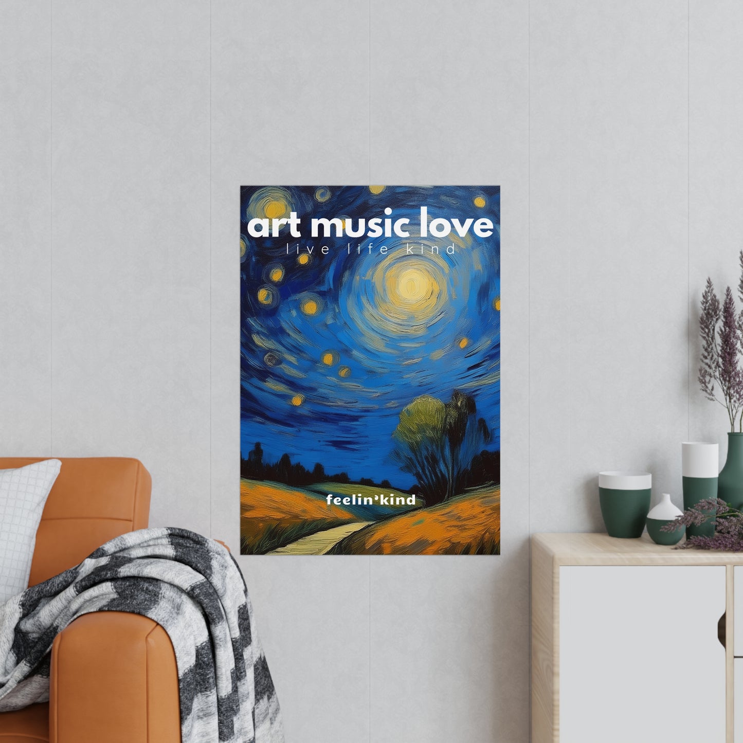Art Music Love - Starry Night Landscape Poster