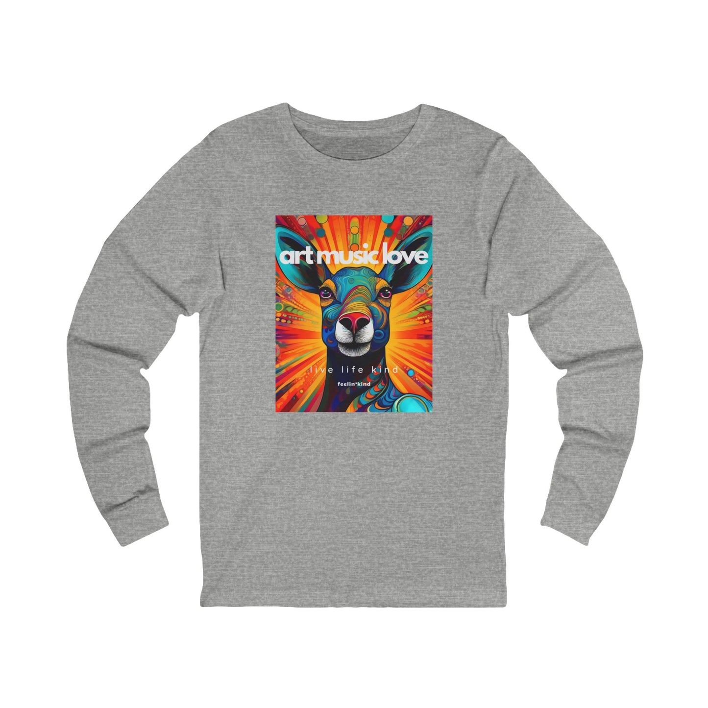Art Music Love Deer Long Sleeve Tee