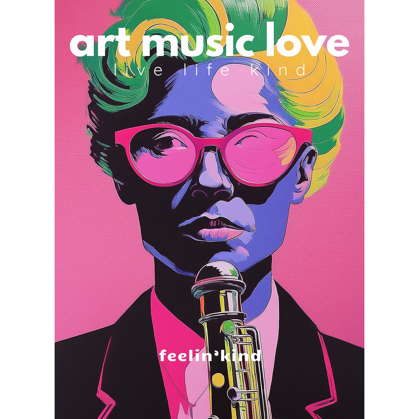 Art Music Love – Neon Sax Music Poster