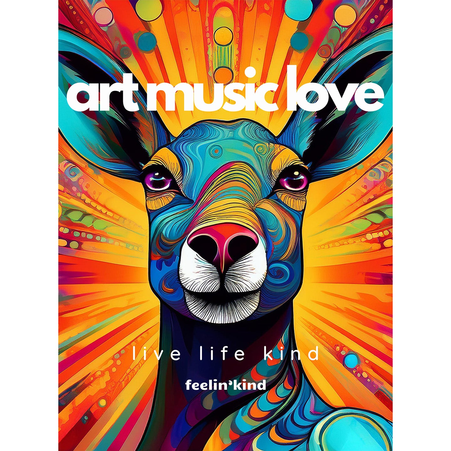 Art Music Love Deer Long Sleeve Tee
