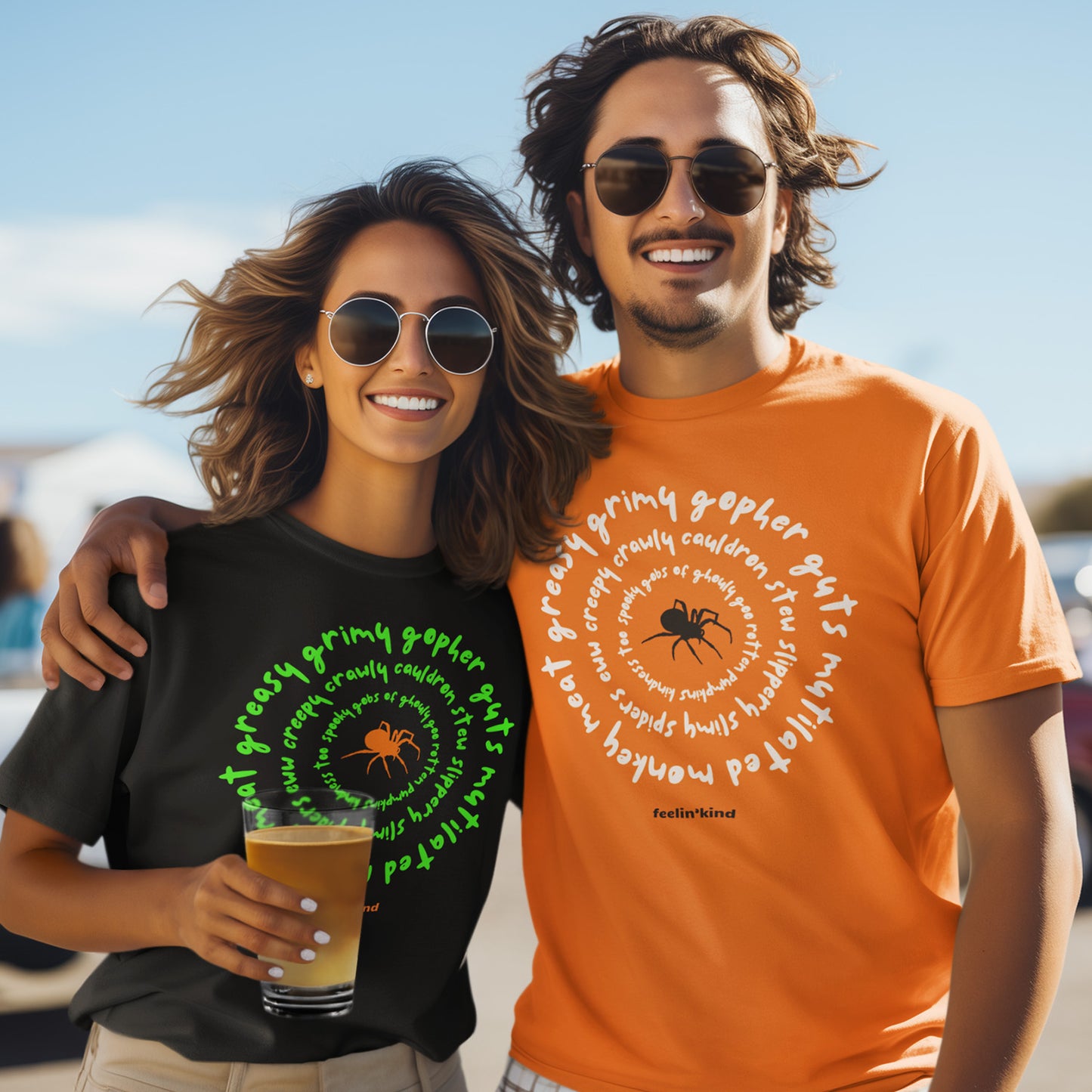Greasy Grimy Spiral Tee – Feelin’Kind Halloween