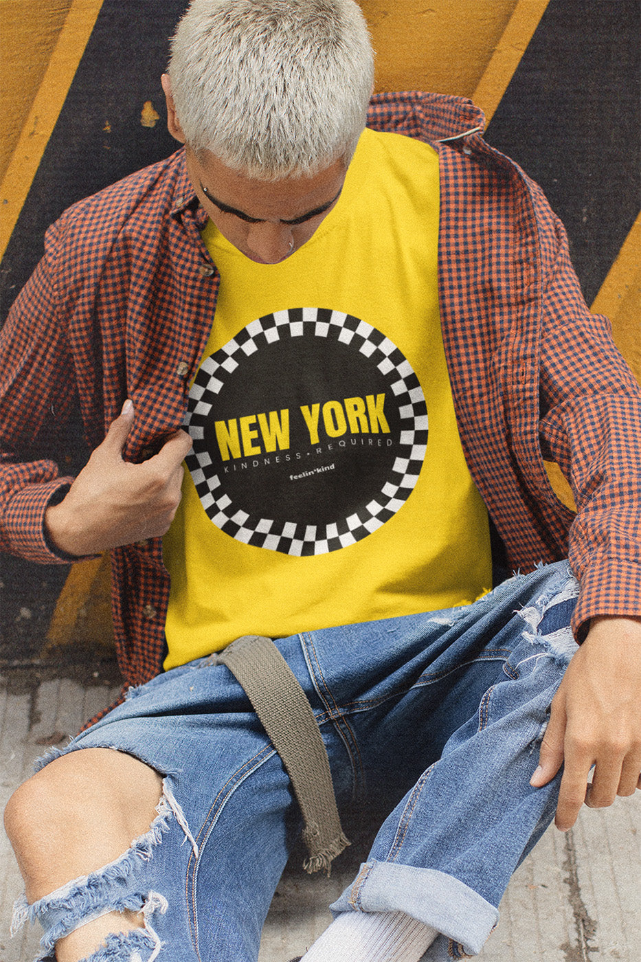 New York Checkered Circle Unisex Tee