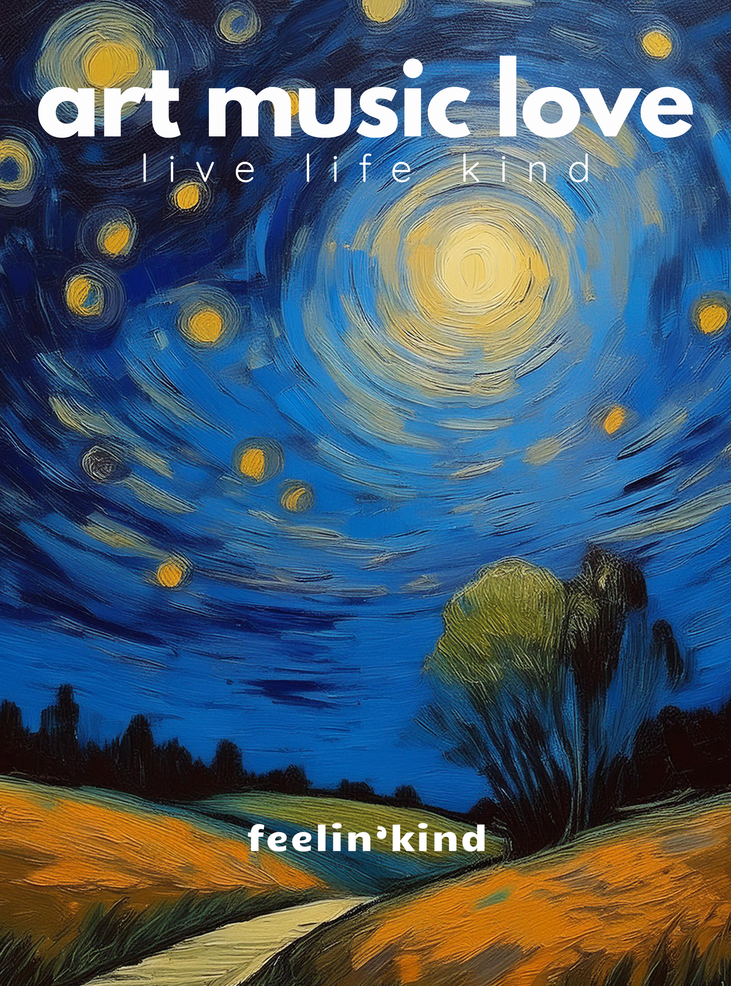 Starry Night Path T-Shirt / Art Music Love Collection