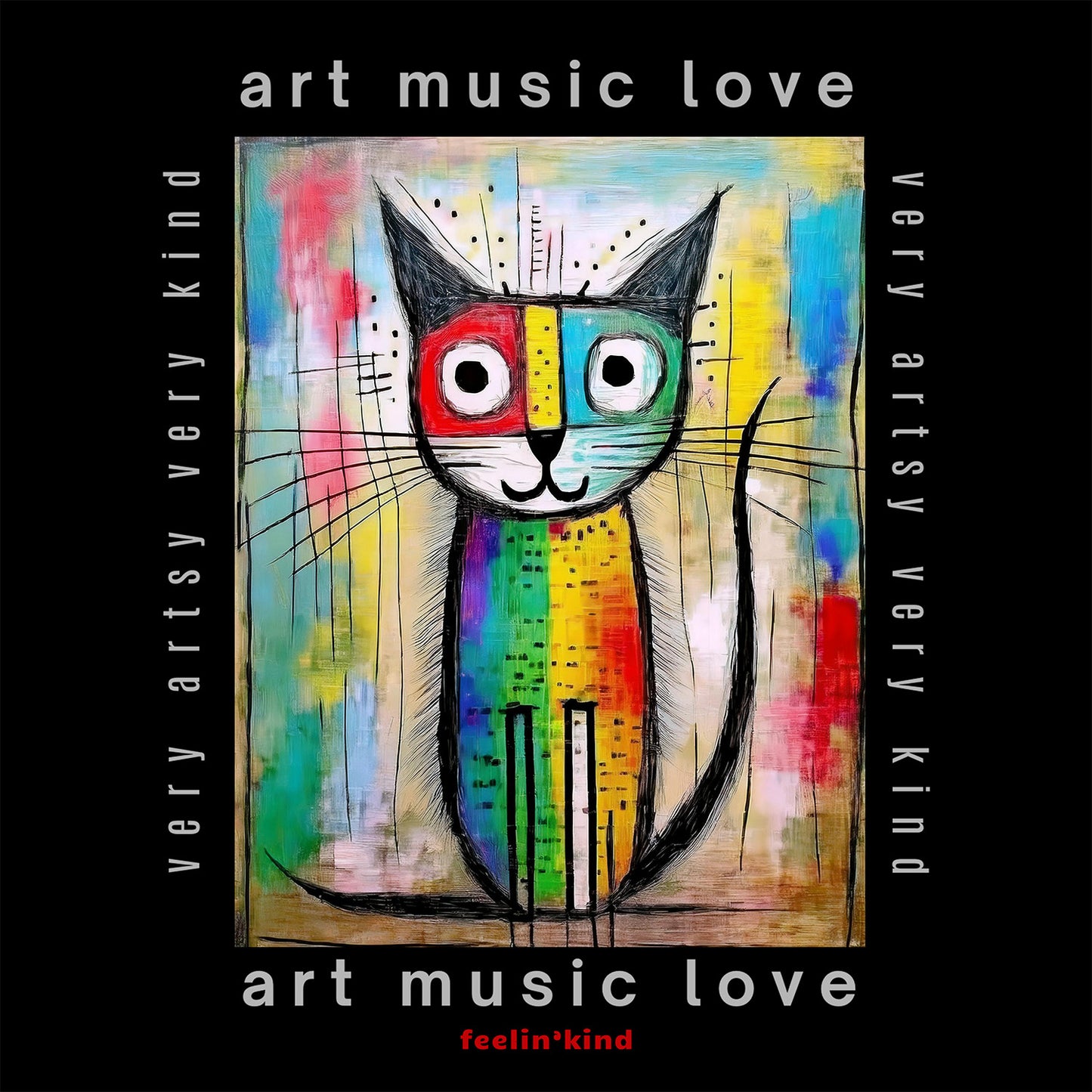 Very Artsy Cat Tee – Art Music Love Collection