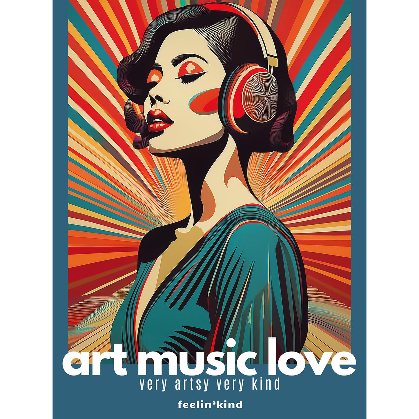 Art Music Love – Headphones & Harmony Poster