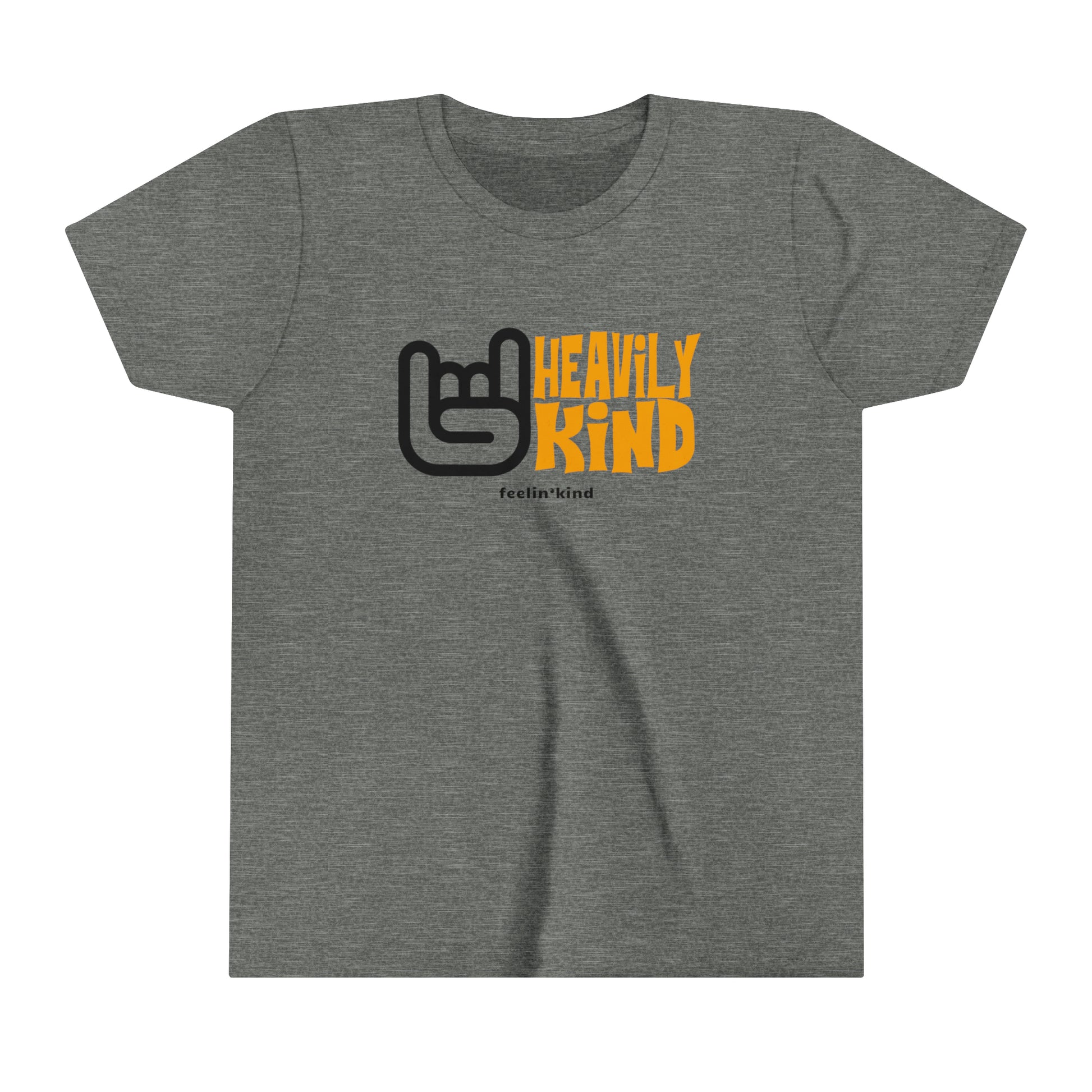 Feelin'Kind Heavily Kind design on a dark grey t-shirt