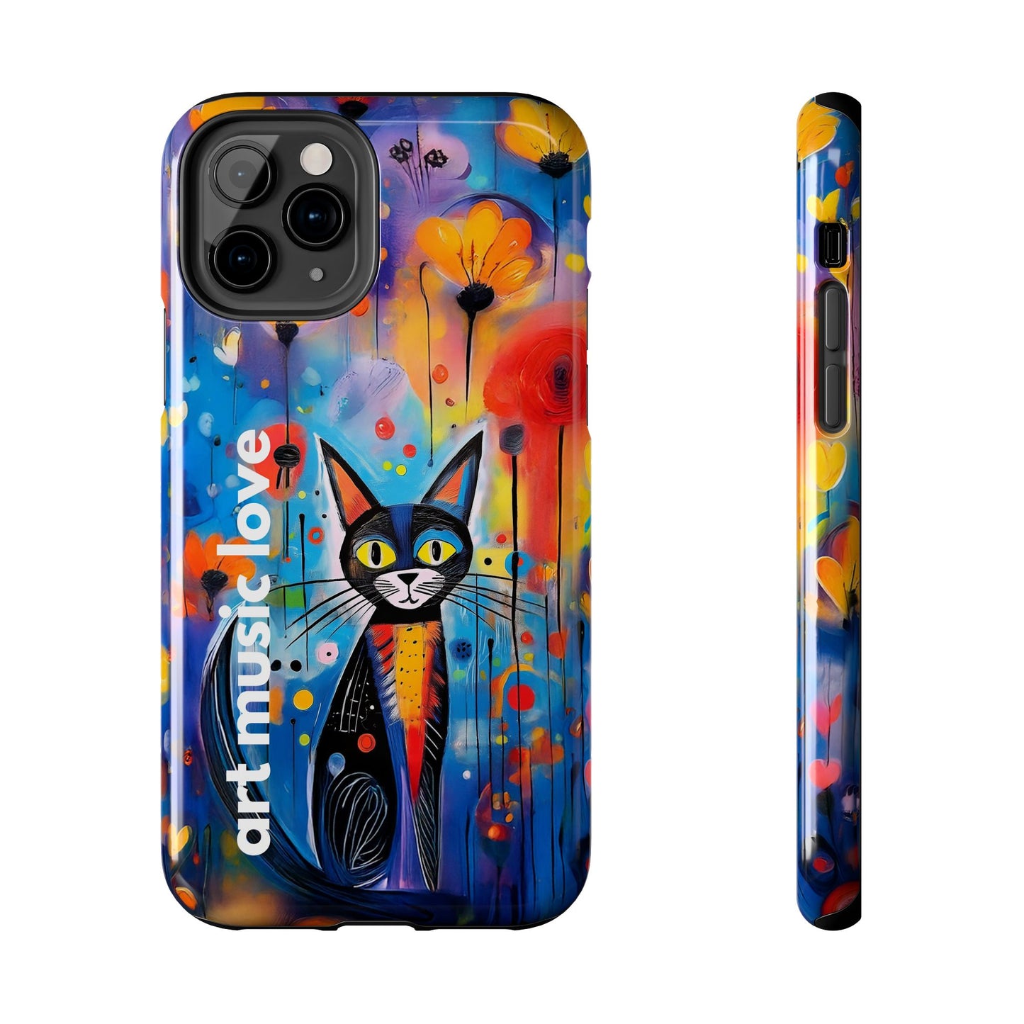 Art Music Love Phone Case – Vibrant Cat