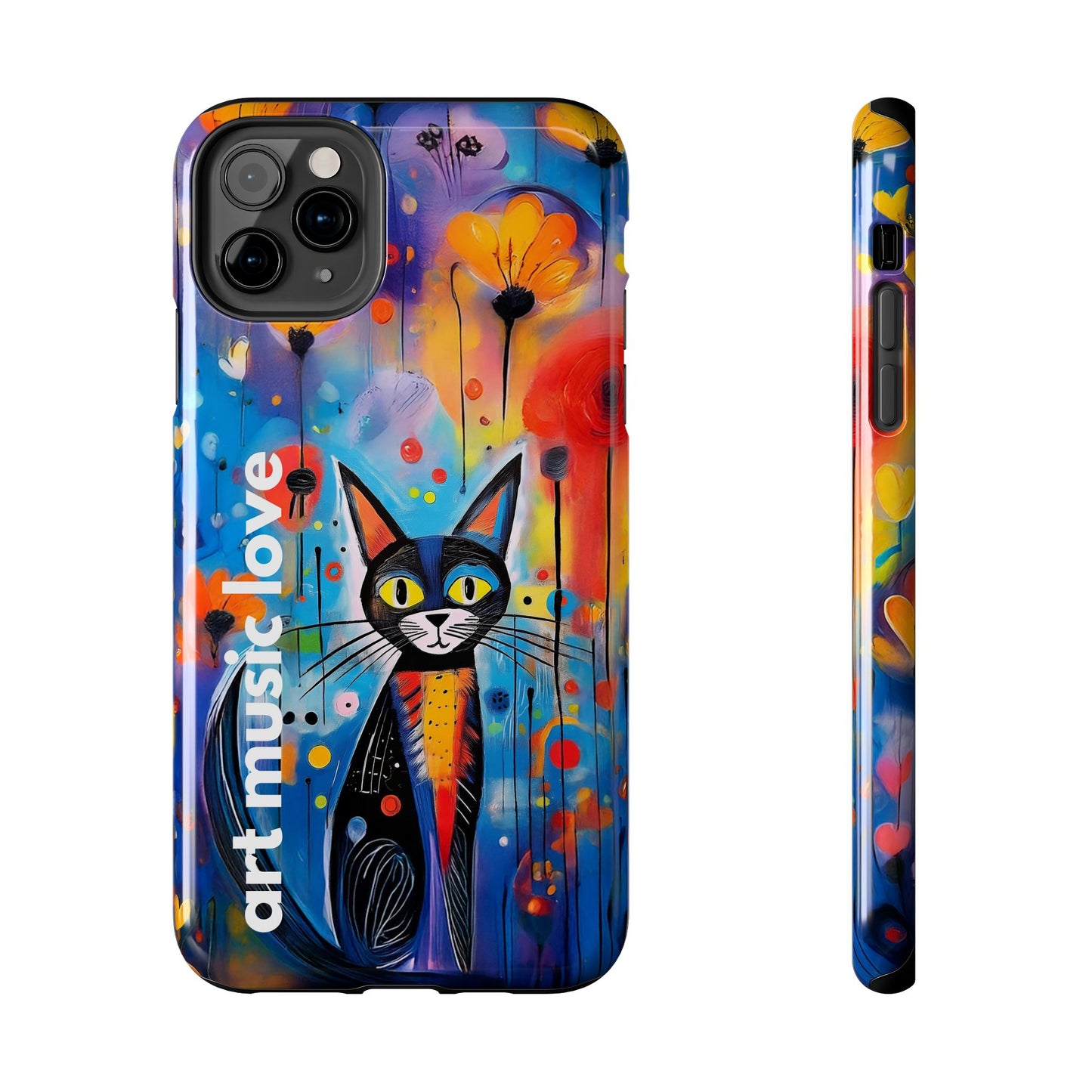 Art Music Love Phone Case – Vibrant Cat