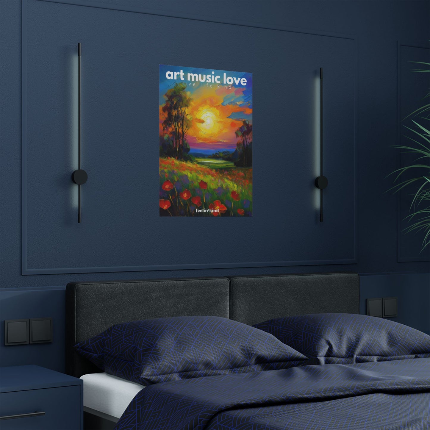 Art Music Love – Tulip Sunset Landscape Poster