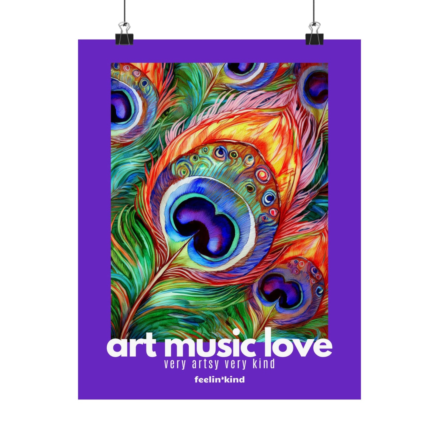 Art Music Love – Peacock Feather Poster