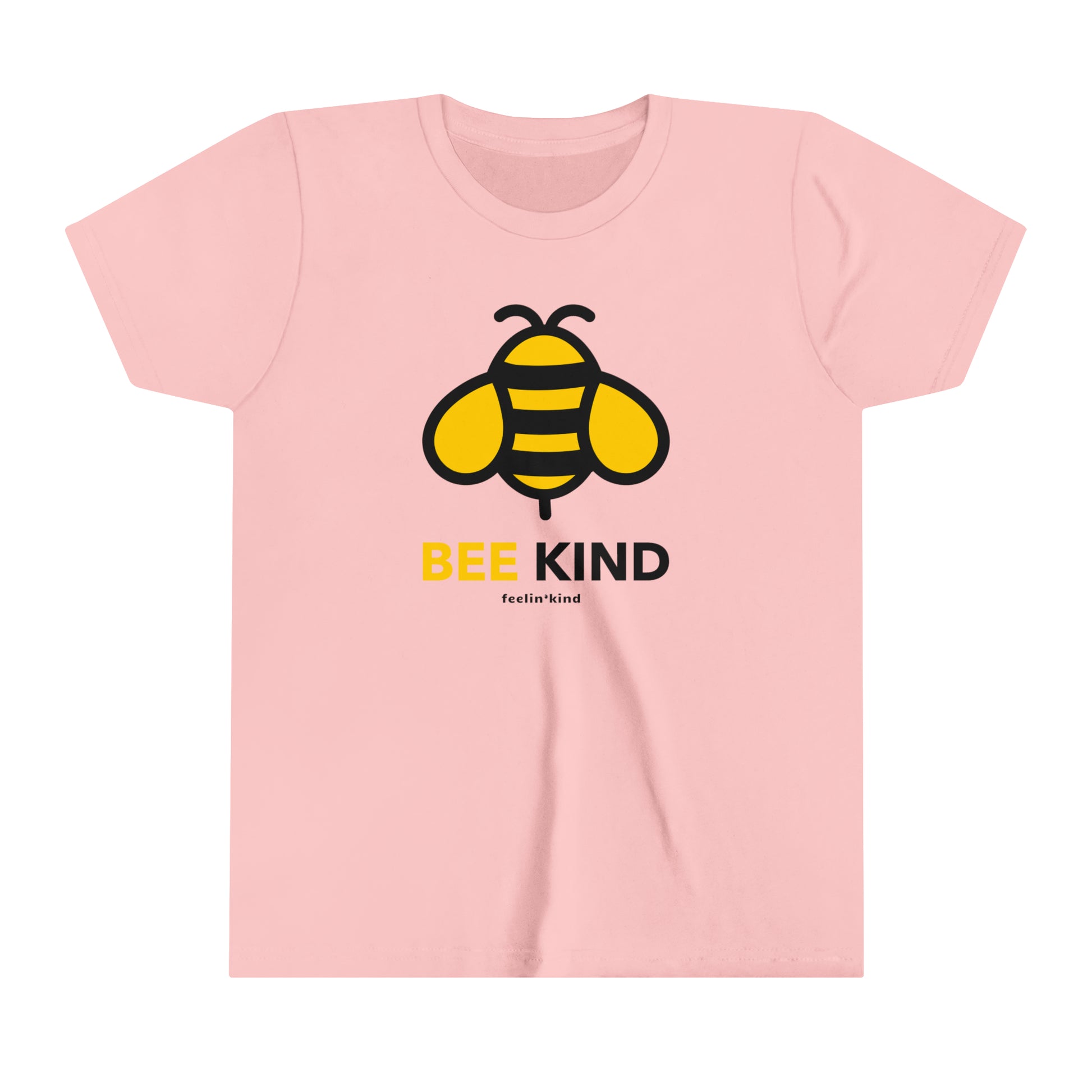 Bee Kind Bee t-shirt featuring a large yellow bee with black stripes.