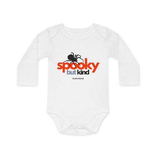Spooky But Kind, Organic Cotton Long Sleeve Onesie,
