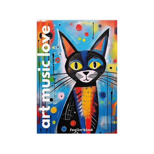 Art Music Love – Vibrant Cat Poster