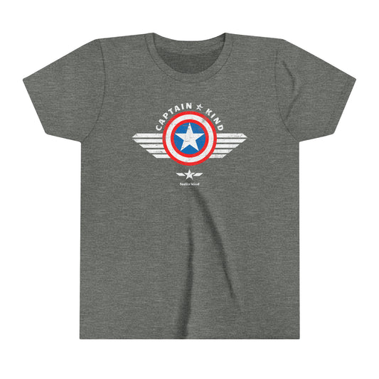 Feelin'Kind Captain Kind design on a grey t-shirt