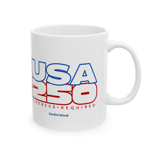 USA 250 Mug – Red, White & Blue
