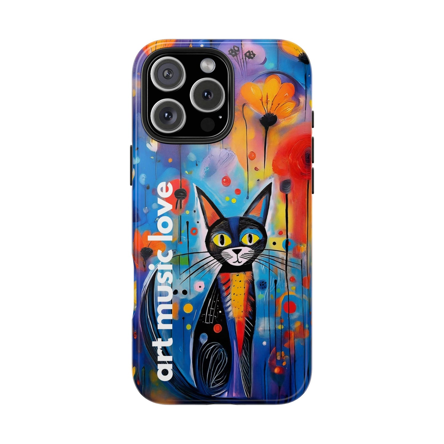Art Music Love Phone Case – Vibrant Cat