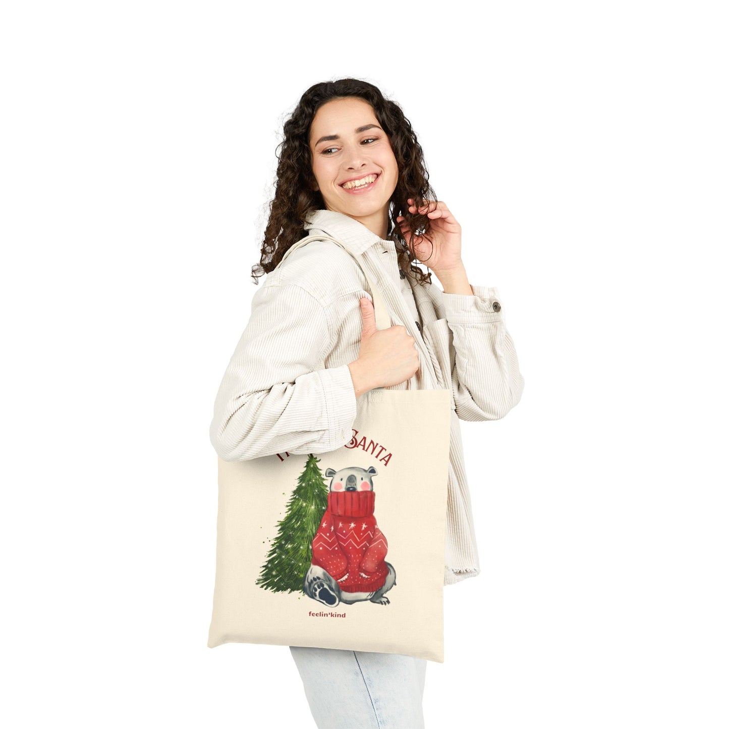 I’m With Santa' Holiday Canvas Tote