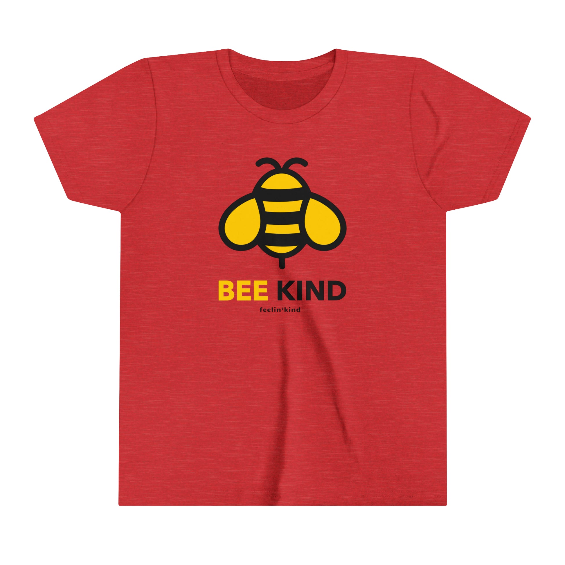 Bee Kind Bee t-shirt featuring a large yellow bee with black stripes.