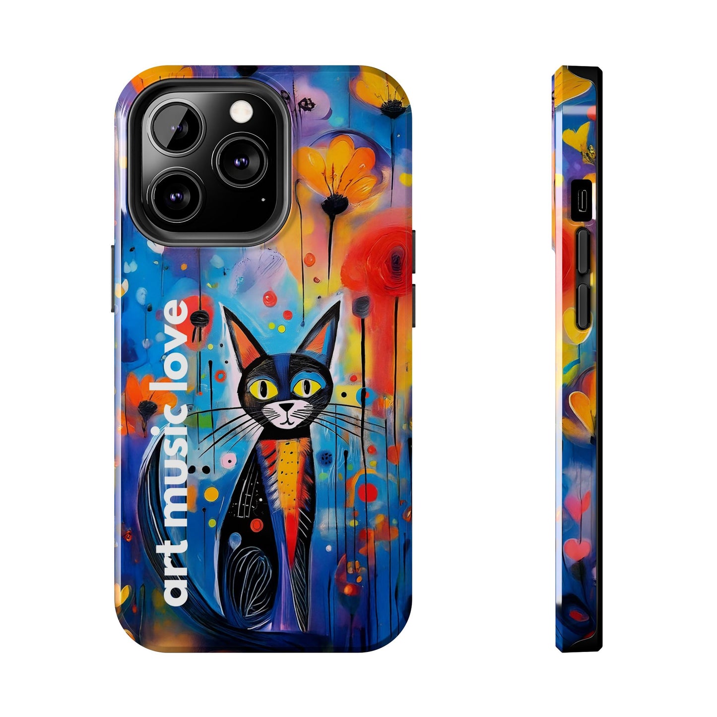 Art Music Love Phone Case – Vibrant Cat