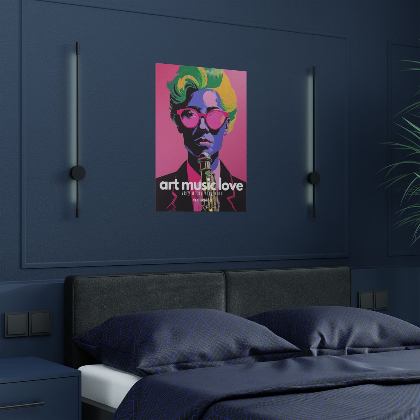 Art Music Love – Neon Sax Music Poster