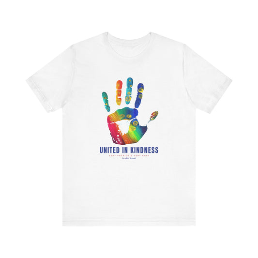 United in Kindness – Patriotic Rainbow Handprint T-Shirt