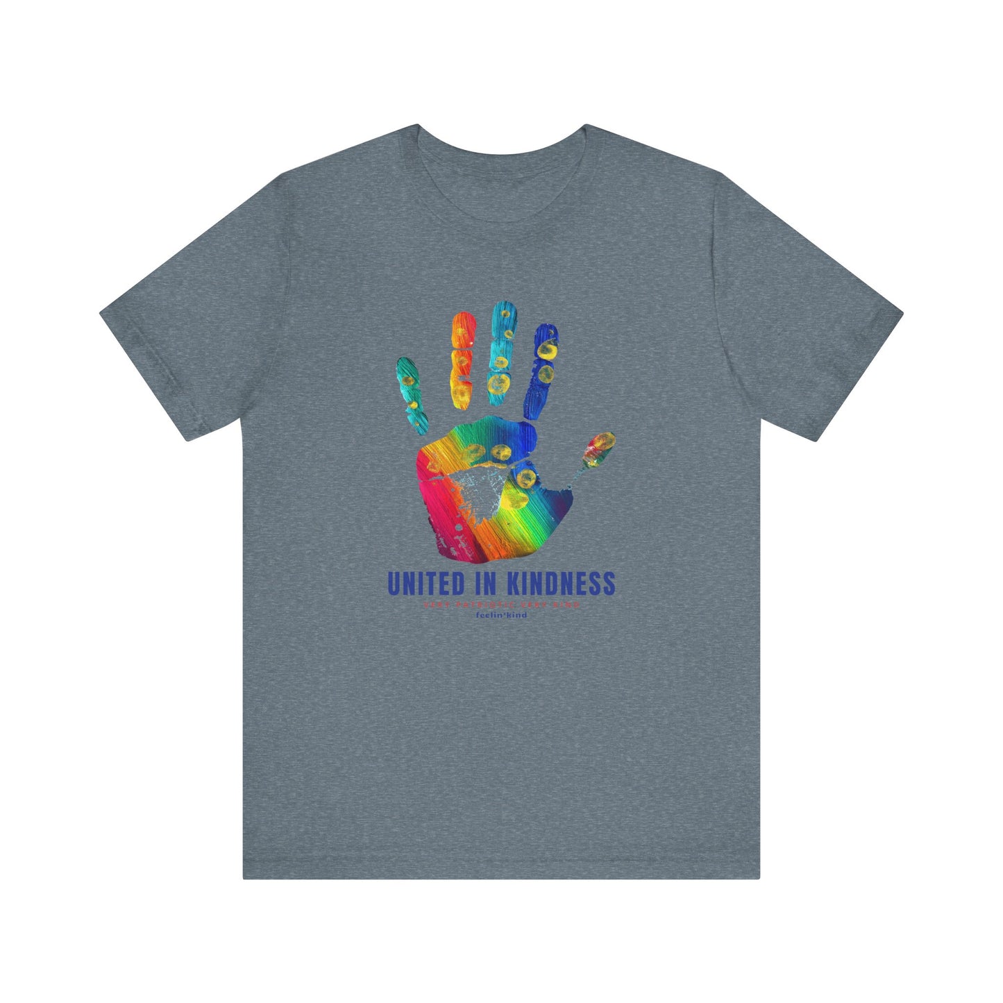 United in Kindness – Patriotic Rainbow Handprint T-Shirt