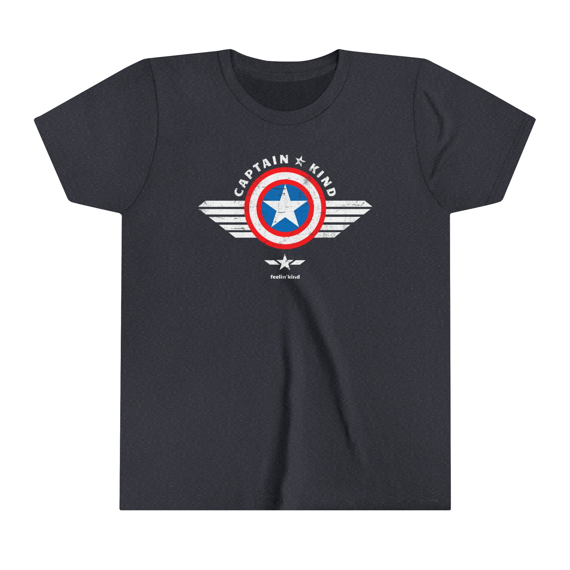 Feelin'Kind Captain Kind design on a navy t-shirt