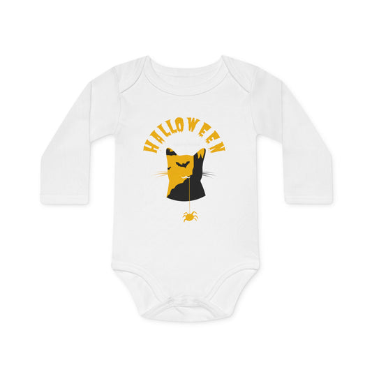 Halloween Cat Baby Bodysuit, Organic Cotton