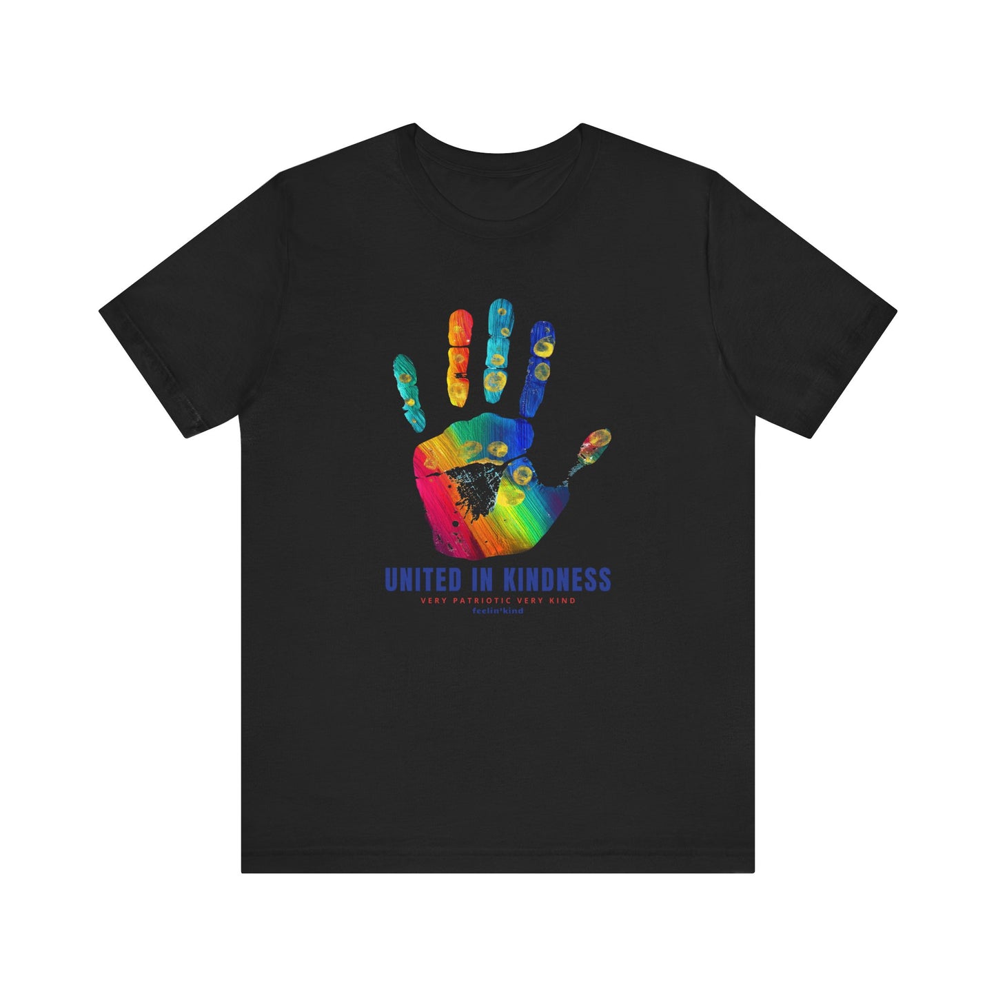 United in Kindness – Patriotic Rainbow Handprint T-Shirt
