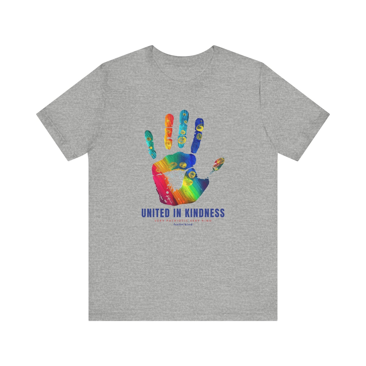United in Kindness – Patriotic Rainbow Handprint T-Shirt
