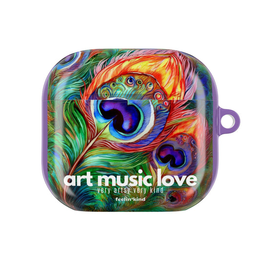AirPod Case — Colorful Peacock Feather "art music love" Design
