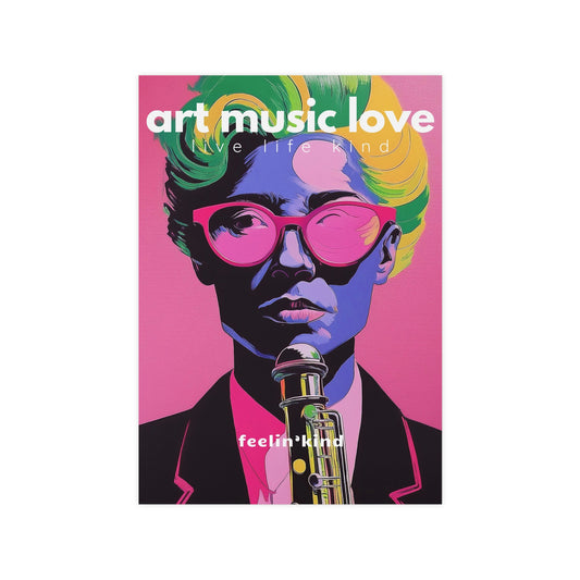 Art Music Love – Neon Sax Music Poster