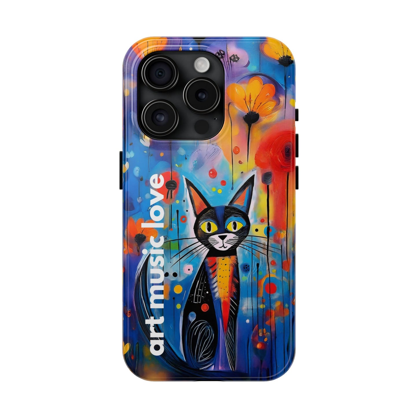 Art Music Love Phone Case – Vibrant Cat