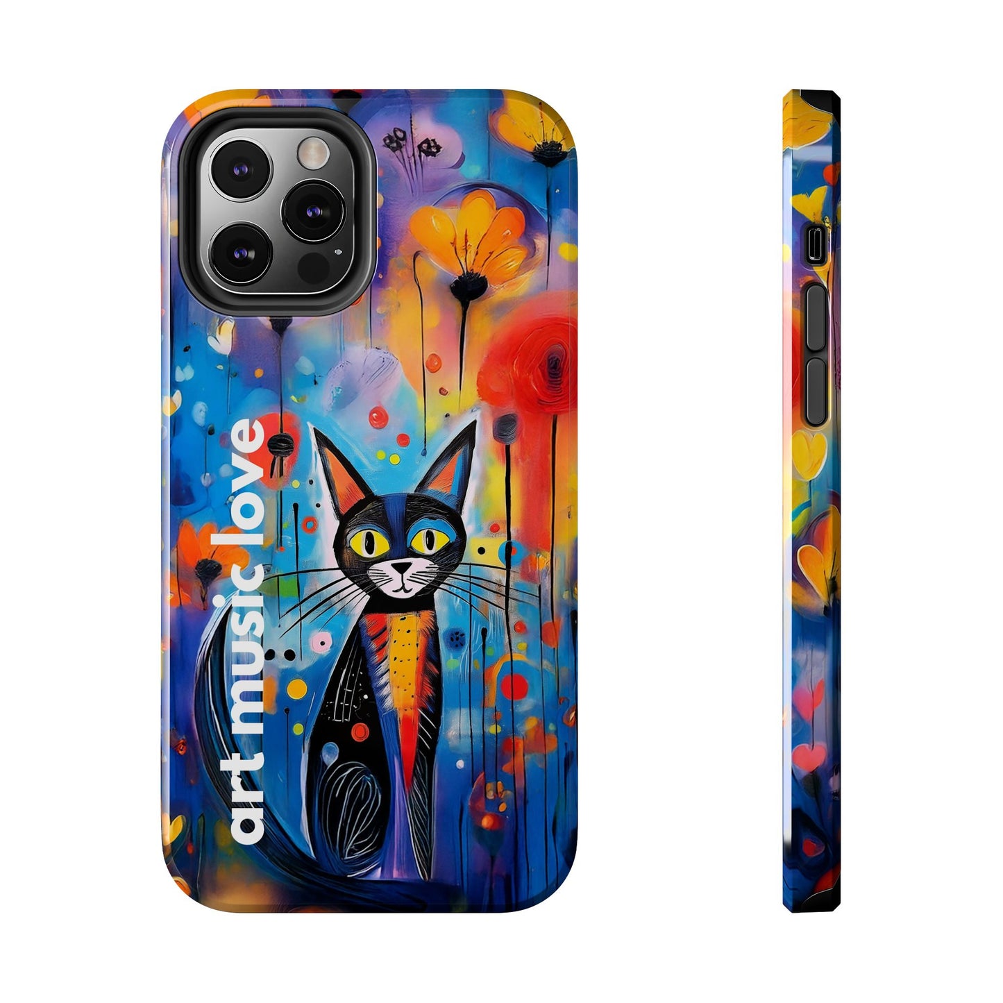 Art Music Love Phone Case – Vibrant Cat