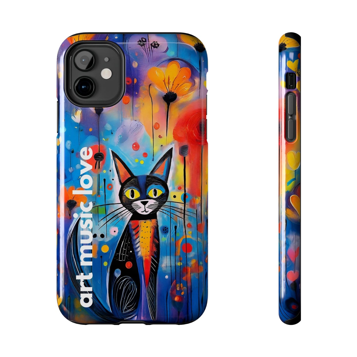 Art Music Love Phone Case – Vibrant Cat