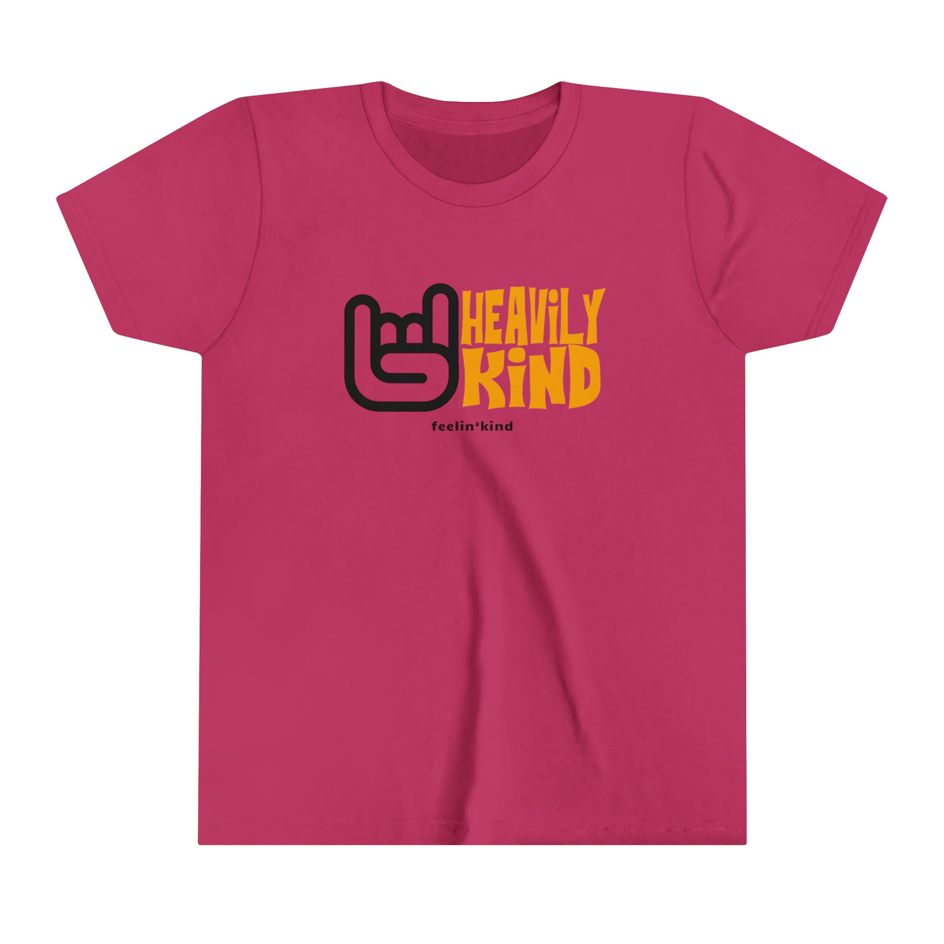 Feelin'Kind Heavily Kind design on a berry t-shirt