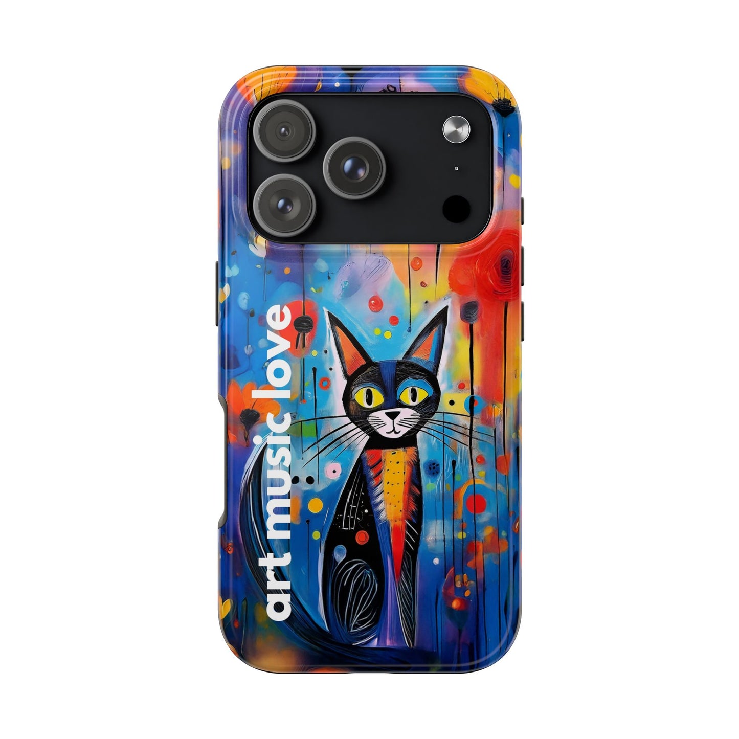 Art Music Love Phone Case – Vibrant Cat