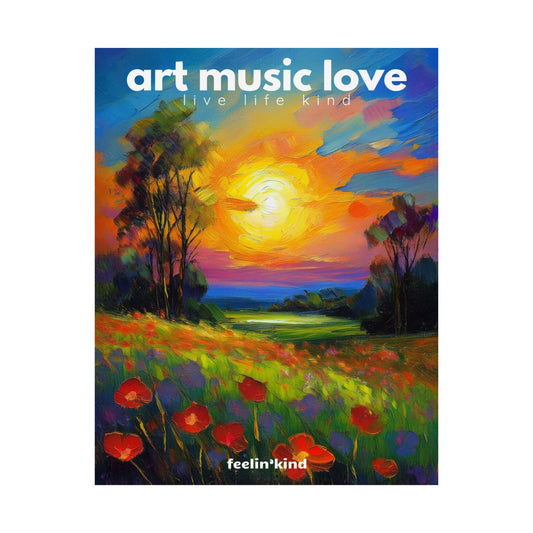Art Music Love – Tulip Sunset Landscape Poster