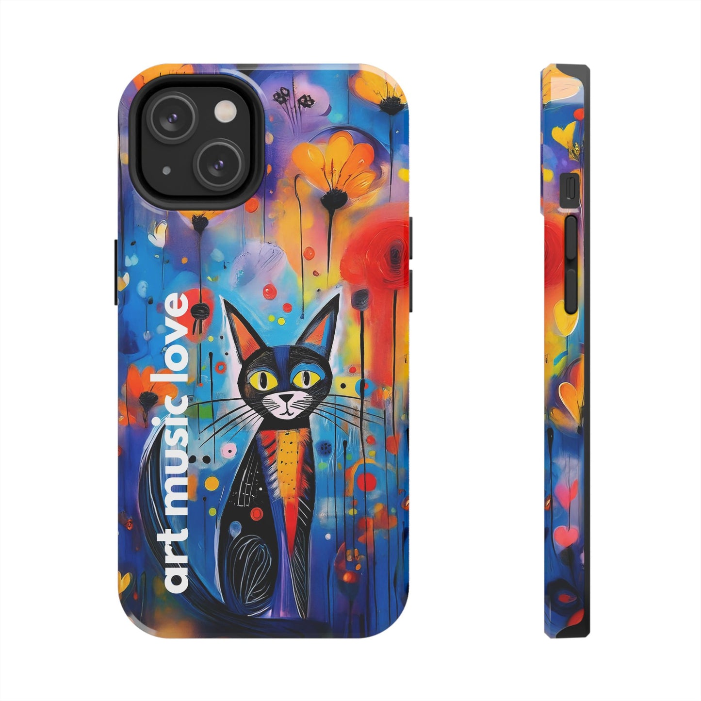 Art Music Love Phone Case – Vibrant Cat
